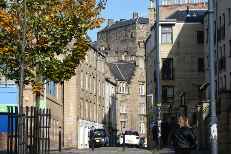 View of Edinburgh castle from High Riggs