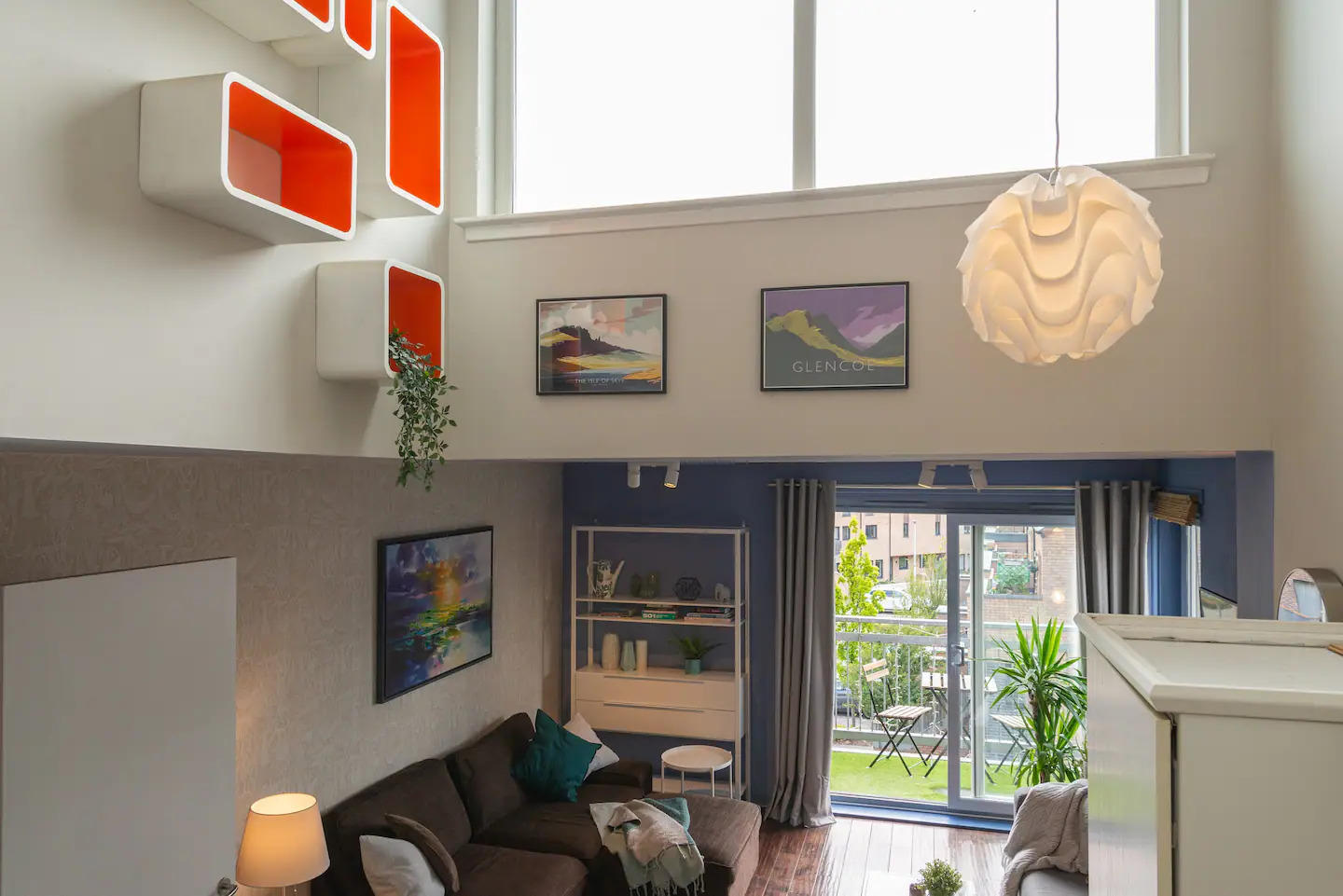 High architectural ceiling in main living space