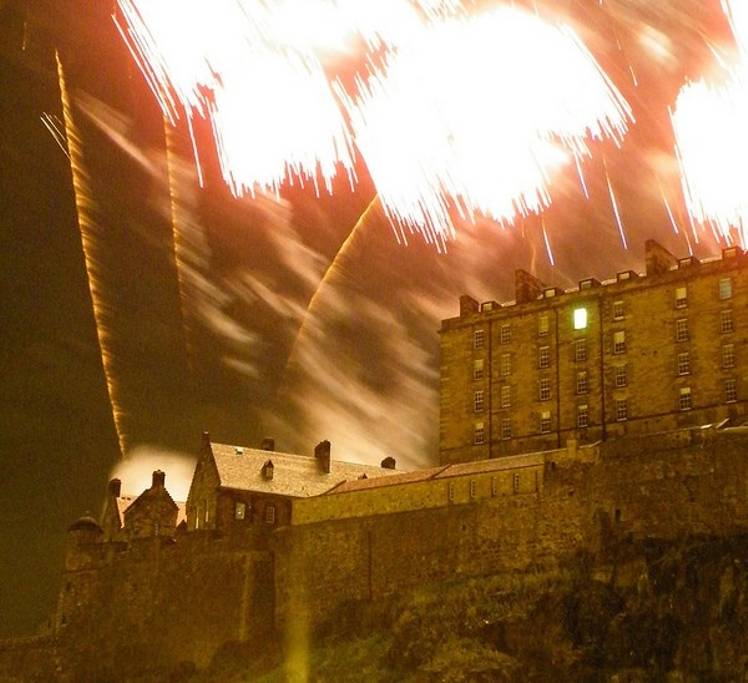 Edinburgh Festival Firewords as viewed from the drawing room