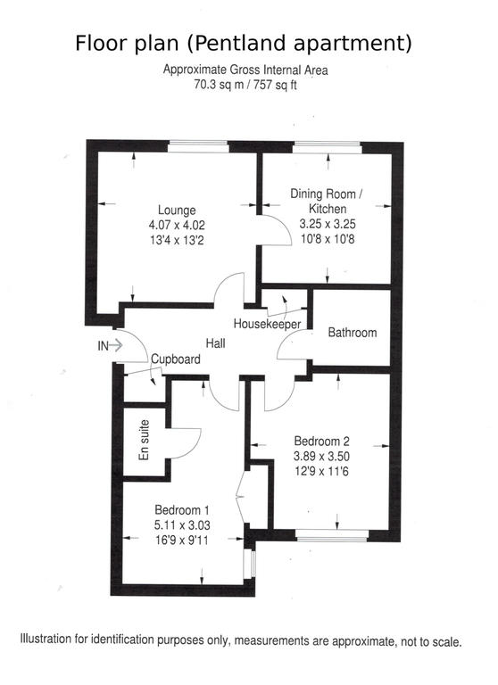 Floor plan: Pentland apartment