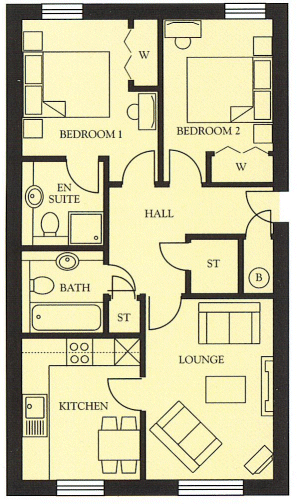 2 bedroom apartment (floor plan)