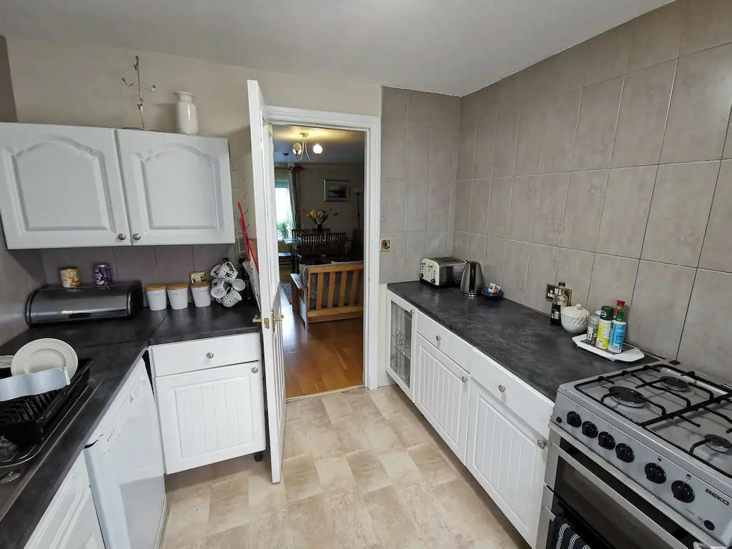 Sunny kitchen with great views of Arthurs Seat