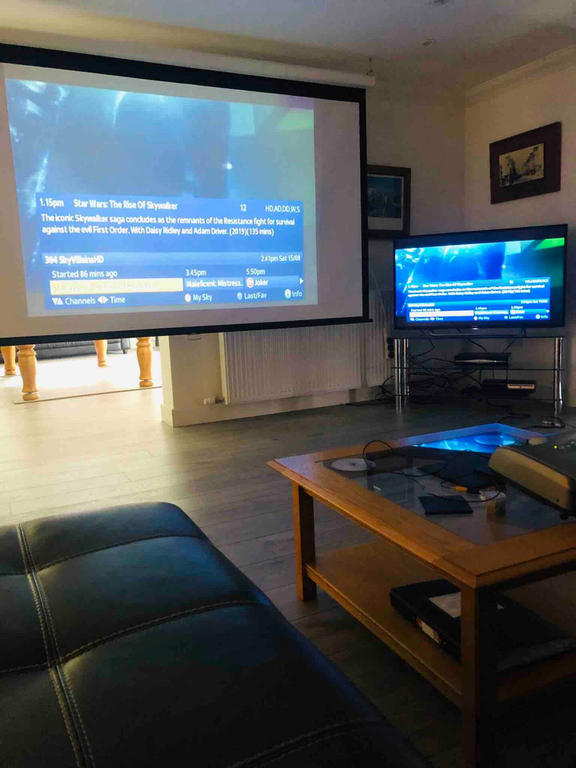 Living area - projector screen