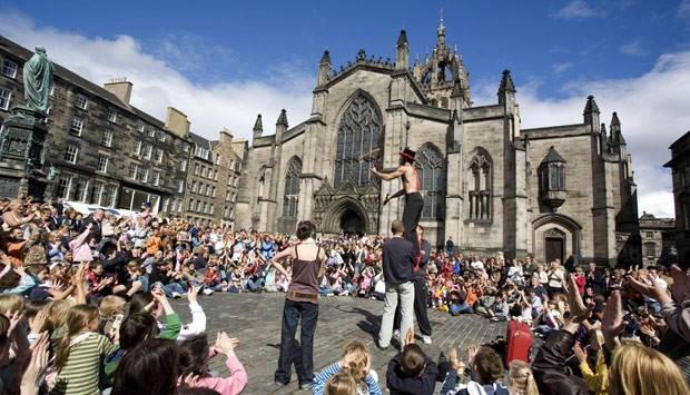 Parliament Square during the Edinburgh Festival