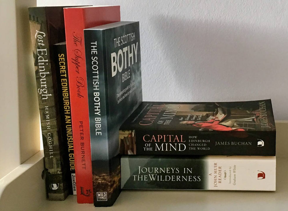 Guide books and Edinburgh local history available to browse